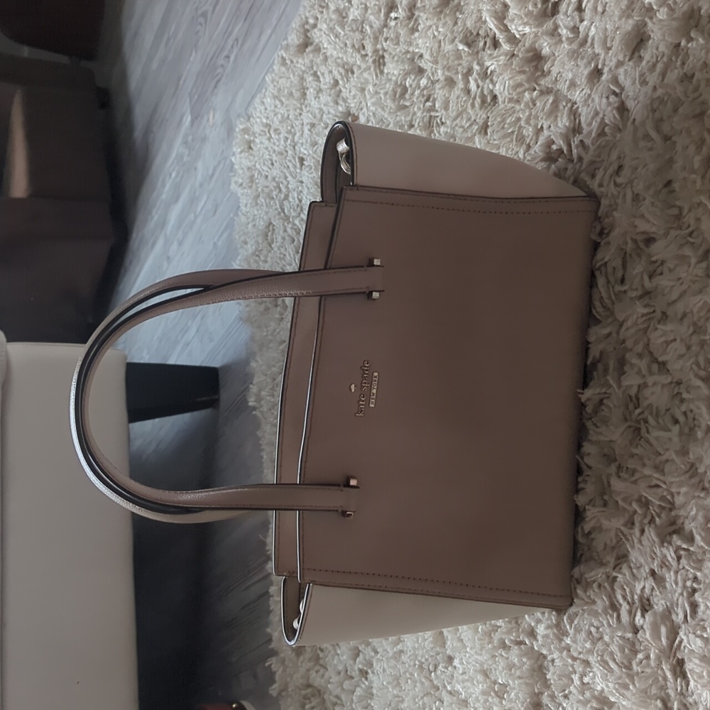 Kate Spade Small Geraldine Patterson Medium Satchel Shoulder bag Beige/Cment